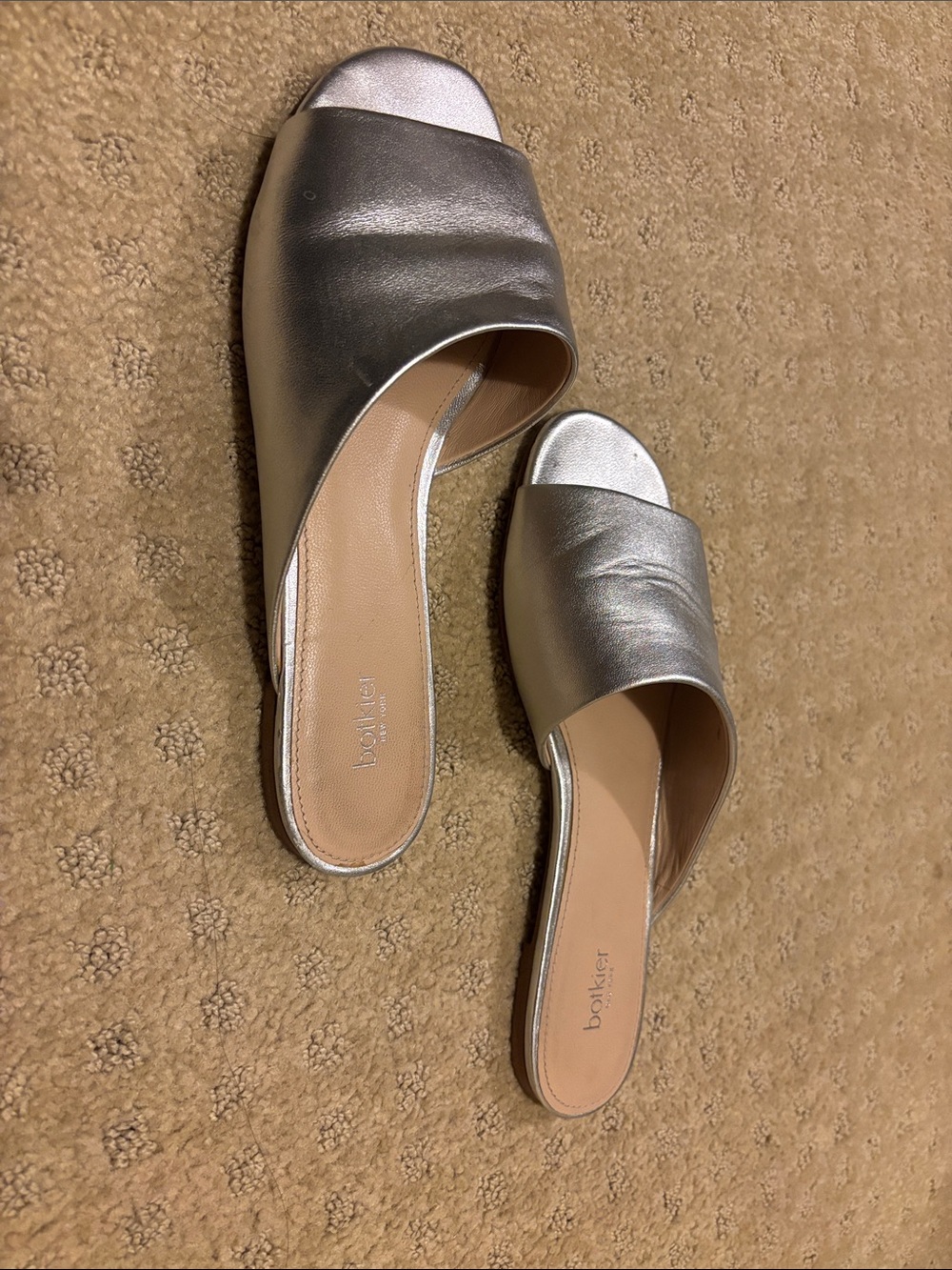 Botkier Metallic Silver Slides